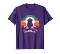 Jesus MMA Fighter - Artes Marciales religiosas cristianas Divertidas Camiseta, Hombre, Morado, L