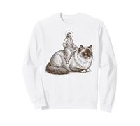 Jesús Monta Gato Ragdoll Humor para Amantes Cristianos Sudadera
