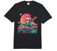 Jesús Montando en el Espacio T-Rex Dinosaur Meme Sci-Fi Creyentes Comfort Colors Adult Heavyweight T-Shirt