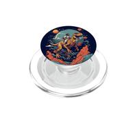 Jesús Montando en el Espacio T-Rex Dinosaur Meme Sci-Fi Creyentes PopSockets PopGrip para MagSafe