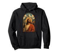 Jesus Mountain Halo Cristiano Devocional Paisaje Arte Fe Sudadera con Capucha