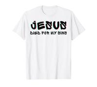 Jesús murió por mí y mi Pecado Resurrección de Pascua Domingo Familia Camiseta gráfica económica, Hombre, Blanco, S