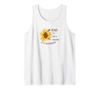 Jesús no es una religión es una relación Girasol Fe Camiseta sin Mangas