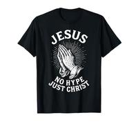 Jesús No Hype Solo Cristo Orando Fe Cristiana Camiseta