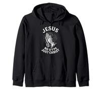 Jesús No Hype Solo Cristo Orando Fe Cristiana Sudadera con Capucha