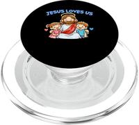 Jesús Nos ama Cristianos niños fe Cristianismo Lindo Garabato PopSockets PopGrip para MagSafe