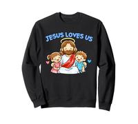 Jesús Nos ama Cristianos niños fe Cristianismo Lindo Garabato Sudadera