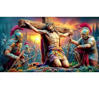 Jesús-on-The-Cross 1000 Piezas Puzzle para Adultos y niños de 12 años y más Papel Reciclado Juego Familiar Divertido & desafiante 38x26cm/1000pcs