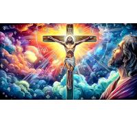 Jesús-on-The-Cross Juego de Puzzle 1000 Piezas Extremadamente difícil Juego desafiante para decoración Mural y Regalos 70x50cm/1000pcs
