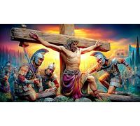 Jesús-on-The-Cross Puzzle para Adultos 1000 Piezas Juego de Puzzle Juego desafiante para decoración Mural y Regalos Idea 70x50cm/1000pcs