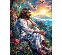 Jesús orando al Atardecer Puzzles 500 Piezas Moderno Decorativo Minimalista Mitos fantásticoss Cuento De Hadas Rompecabezas Familiar para Hombres Y Mujeres Aliviar Estrés Maquetas Construir 500 PCS