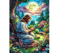 Jesús orando en el jardín Puzzle 300 Piezas Cartón Blanco Premium para Expertos Sueño de Pintura al óleo de Cuento de Hadas Tiempo Ocio En Casa Relajación Mental para Enmarcar 300 PC