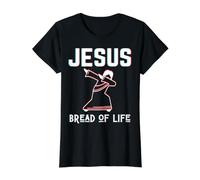 Jesús Pan de Navidad Viva Nacimiento Pascua Hijo de Dios Cristo Camiseta gráfica económica, Mujer, Negro, L