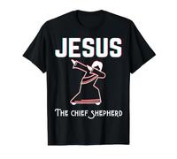 Jesús Pastor Jefe Navidad Nacimiento Pascua Hijo de Dios Camiseta gráfica económica, Hombre, Negro, S