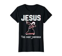 Jesús Pastor Jefe Navidad Nacimiento Pascua Hijo de Dios Camiseta gráfica económica, Mujer, Negro, XL