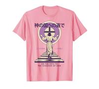 Jesus Path To God'S Kingdom Japonés Cristiano Manga Rosa Camiseta