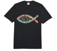 Jesús Pez Símbolo Ichthys Christian Comfort Colors Adult Heavyweight T-Shirt