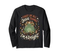 Jesús Piensa Que Soy una Delicia Funny Christian Frog Faith 4 Manga Larga