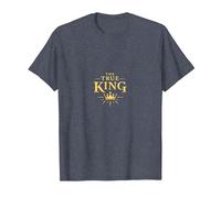 Jesús Reigns: Corona Radiante Inspiración de fe Cristiana Camiseta, Hombre, Azul Jaspeado, M