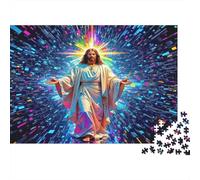 Jesus Religion 1000 Piece Adult Jigsaws Jesus in Cosmic Light Educational Games Suitable for Decompression 70x50cm 1000pcs