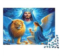Jesus Religion 1000 Piece for Women Men Jesus with Lion and Angel Fun and Challenging Family Game Gift Idea 38x26cm 1000pcs