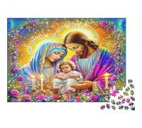 Jesus Religion 1000Pc for The Whole Family Holy Family with Candles and Flowers for Women, Gifts for Men Adults 70x50cm 1000pcs
