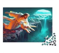 Jesus Religion Jigsaw Puzzles for Adults Jesus Reaches Over Waterfall 1000 Piece for Women, Gifts for Men 38x26cm 1000pcs