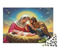 Jesus Religion Jigsaw Puzzles for Adults Nativity Scene with Baby Jesus 1000 Piece for Women, Gifts for Men 38x26cm 1000pcs