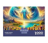 Jesús - Religión Juegos de Rompecabezas para Adultos: Jesús sobre una Multitud Junto al Agua Desafiante y Estimulante para la descompresión 52 x 38 cm/1000 Piezas