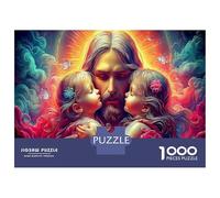 Jesús - Religión Puzzle Desafío Juguetes 1000 Piezas Dios Rompecabezas Decoración del Hogar para Adultos Y Niños A Partir De 12 Años 70x50cm/1000pcs