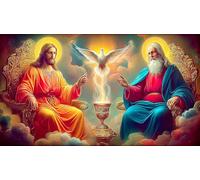 Jesús-Religión Puzzle Imposible,desafío for Adults Entretenimiento Creativo 1000 Piezas Obra de Arte de Juego de para Adultos, Regalos a Partir de 14 Años 38x26cm/1000pcs