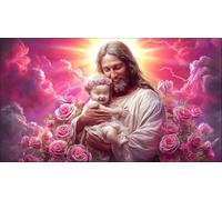 Jesús-Religión Puzzle Imposible,desafío for Adults Entretenimiento Creativo 1000 Piezas Obra de Arte de Juego de para Adultos y Niños a Partir de 12 Años 75x50cm/1000pcs