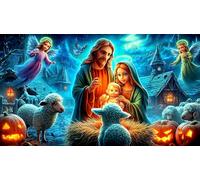 Jesús-Religión Puzzle Imposible,desafío para Adultos Entretenimiento Creativo 1000 Piezas Obra de Arte de Juego de para Adultos, Regalos a Partir de 14 Años 38x26cm/1000pcs