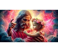 Jesús-Religión Puzzles Imposible,desafío for Adults Entretenimiento Creativo 1000 Piezas Obra de Arte de Juego de para Adultos, Regalos a Partir de 14 AñosJesús-Religión38x26cm/1000pcs