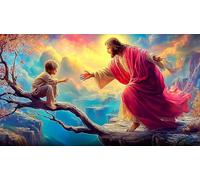 Jesús-Religión Puzzles Imposible,desafío para Adultos Entretenimiento Creativo 1000 Piezas Obra de Arte de Juego de para Adultos y Niños a Partir de 12 AñosJesús-Religión38x26cm/1000pcs