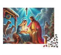 Jesús - Religión Puzzles para Adultos Divertido 300 Piece Cromático Otro Reino Juego Educativo, Decoración Hogar, Juego Intelectual, Alivio del Estrés, Reto Educativo (300pcs (40x28cm))