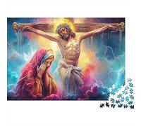Jesús - Religión Puzzles para Adultos Divertido 500 Piece Estilo de Dibujos Animados Juego Educativo, Decoración Hogar, Juego Intelectual, Alivio del Estrés, Reto Educativo (500pcs (52x38cm))