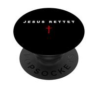 Jesus Rettet- Christian Faith Cross Gospel Minimal (German) PopSockets PopGrip Adhesivo