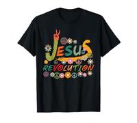 Jesús Revolución Signo de la Paz Retro Años 60 70 Hippie Camiseta