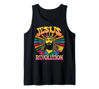 Jesus Revolution Christian Faith Retro Groovy Hippie Flower Camiseta sin Mangas