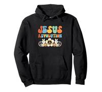 Jesus Revolution Faith Groovy Flower Peace Sign Christian Sudadera con Capucha