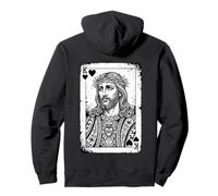 Jesús Rey De Corazones - Amante De Los Juegos De Cartas Sudadera con Capucha