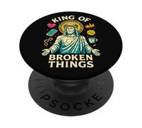 Jesús Rey de Las Cosas Rotas Christian Healing Inspirador PopSockets PopGrip Adhesivo