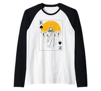 Jesús Rey de Picas Naipe Fe Cristiana Camiseta Manga Raglan