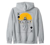 Jesús Rey de Picas Naipe Fe Cristiana Sudadera con Capucha