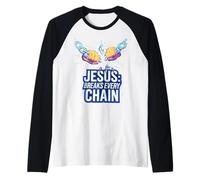 Jesús rompe todas las cadenas Camiseta Manga Raglan