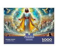 Jesús - Rompecabezas de Madera reciclada: Jesús Brilla sobre una Multitud Adultos y niños a Partir de 12 años. 70 x 50 cm (1000 Piezas).