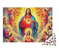 Jesús-Rompecabezas religioso de la Divinidad Sagrada,1000 Piezas,cartón Grueso y Resistente,sin Polvo,Regalo de cumpleaños para Adultos,Familia y Principiantes,38x26cm(1000 Piezas)