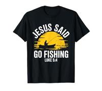 Jesus Said Go Fishing - Verso de la Biblia Christian Fisherman Camiseta