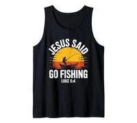 Jesus Said Go Fishing - Verso de la Biblia Christian Fisherman Camiseta sin Mangas